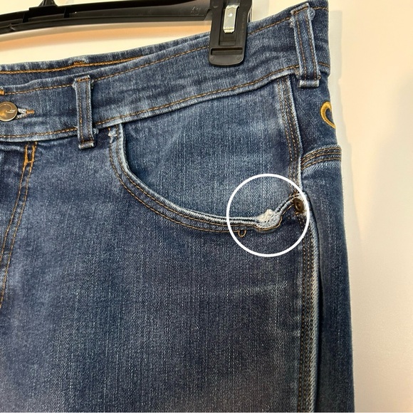 Origin men’s blue jeans relaxed fit boot cut dark medium wash - Picture 9 of 9